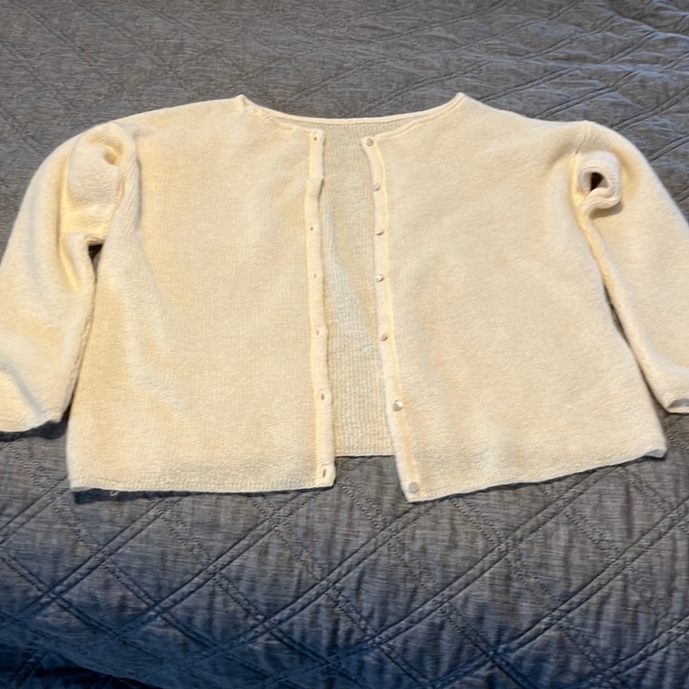 Sézane cardigan - cream, size medium